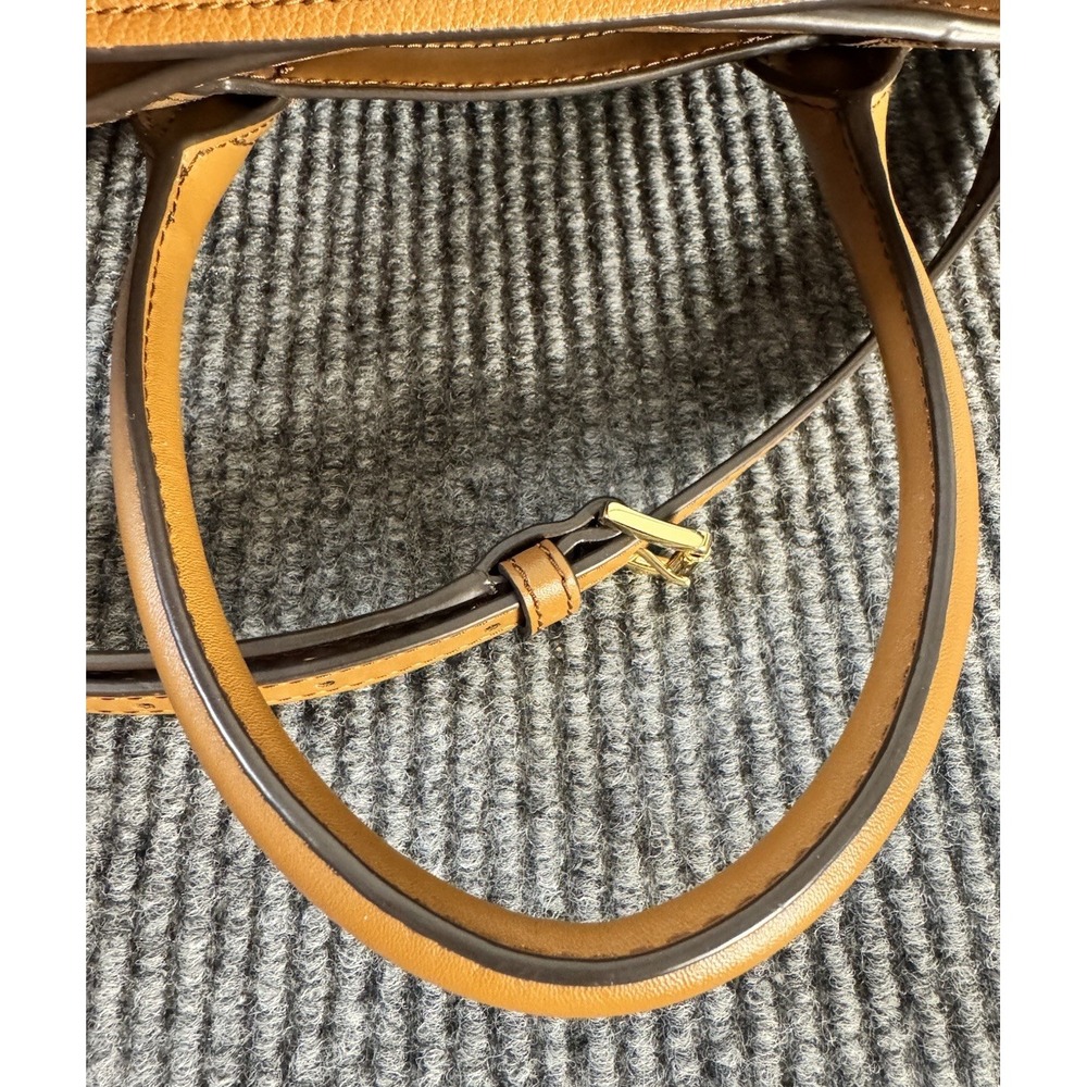 Michael Kors Large Avril Pebbled Brown Leather Satchel Crossbody Luggage NWOT - Picture 13 of 16